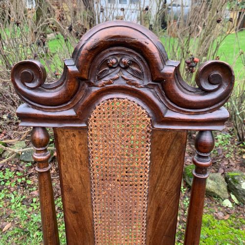 PAIR OF MID 19TH CENTURY CAROLEAN STYLE HIGH BACK WALNUT CHAIRS - ADDITIONAL PHOTO 10