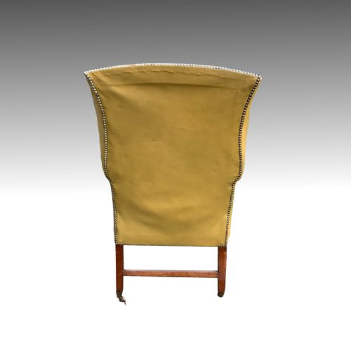 GEORGE II MAHOGNAY WING ARMCHAIR IN LEATHER - ADDITIONAL PHOTO 6