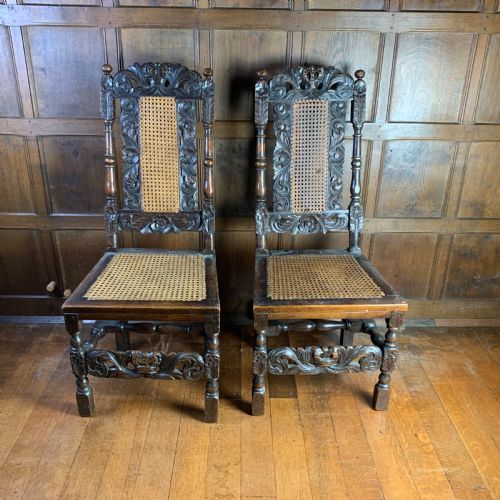 PAIR OF CAROLEAN STYLE WALNUT SIDE CHAIRS - ADDITIONAL PHOTO 1