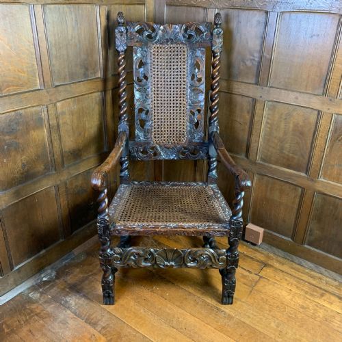 17TH CENTURY CAROLEAN WALNUT ARMCHAIR