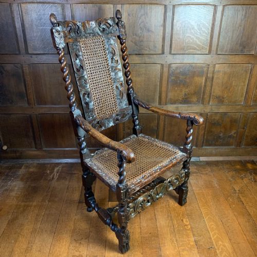 17TH CENTURY CAROLEAN WALNUT ARMCHAIR - ADDITIONAL PHOTO 1