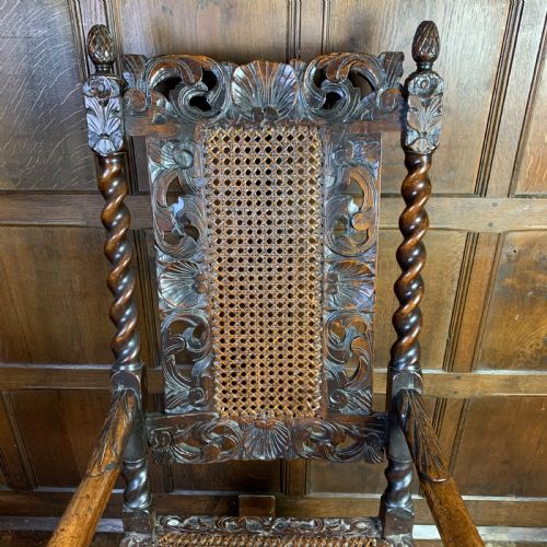 17TH CENTURY CAROLEAN WALNUT ARMCHAIR - ADDITIONAL PHOTO 2