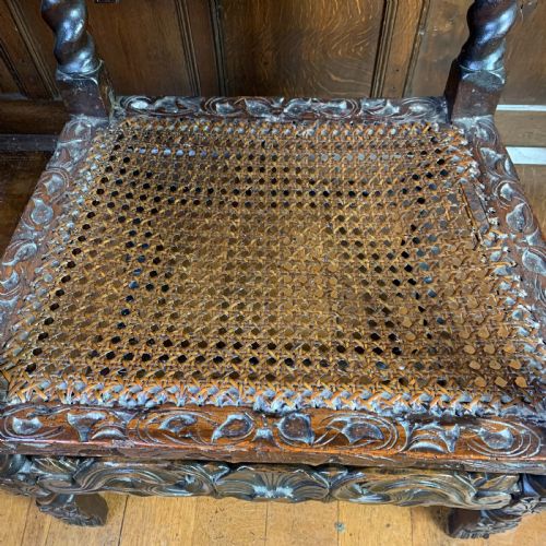 17TH CENTURY CAROLEAN WALNUT ARMCHAIR - ADDITIONAL PHOTO 5