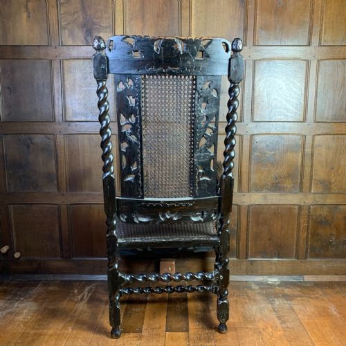 CAROLEAN STYLE WALNUT ARMCHAIR - ADDITIONAL PHOTO 3