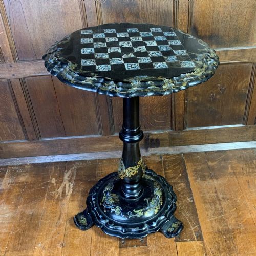 19th century papier mache circular occasional table - CATEGORY: ANTIQUE TABLES - DATED 1860