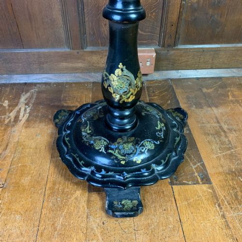 19TH CENTURY PAPIER MACHE CIRCULAR OCCASIONAL TABLE - ADDITIONAL PHOTO 5