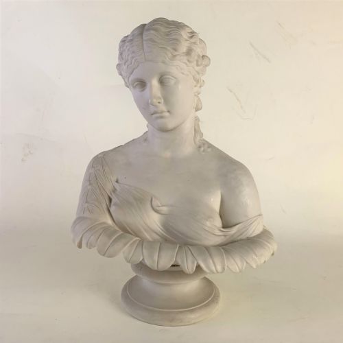 parian ware bust titled 'clytie' sculpted by c delpech - CATEGORY: ANTIQUE CERAMICS - DATED 19TH CENTURY
