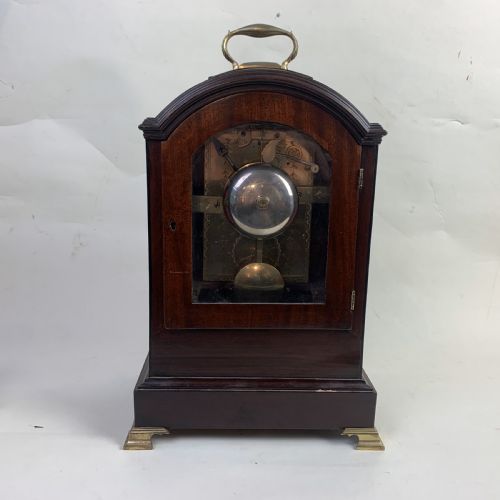 GEORGIAN MAHOGANY BRACKET CLOCK - ADDITIONAL PHOTO 6