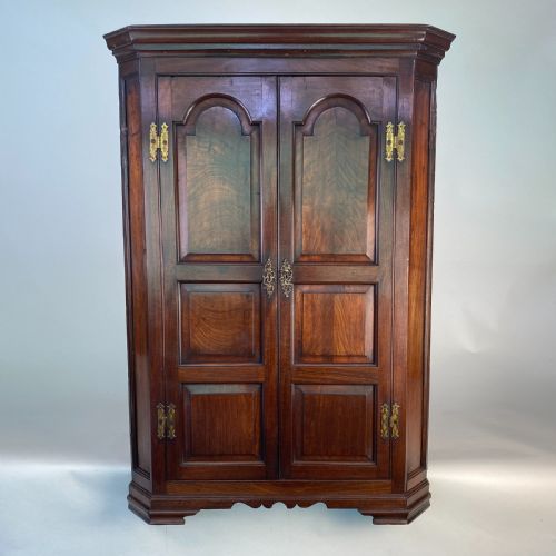 FINE QUALITY GEORGIAN MAHOGANY CORNER CUPBOARD - ADDITIONAL PHOTO 1