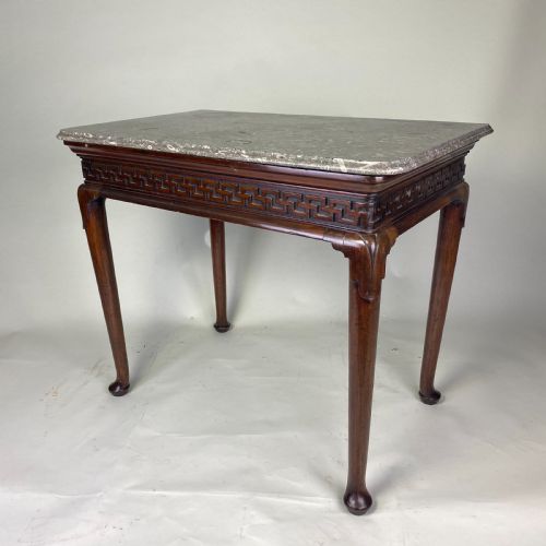 early georgian mahogany marble top hall or side table - CATEGORY: ANTIQUE TABLES - DATED 18TH CENTURY