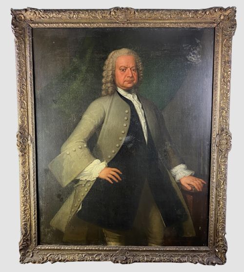 LARGE GEORGIAN OIL ON CANVAS PORTRAIT OF A GENTLEMAN - ADDITIONAL PHOTO 1