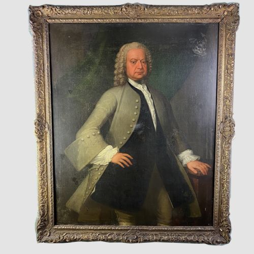 LARGE GEORGIAN OIL ON CANVAS PORTRAIT OF A GENTLEMAN - ADDITIONAL PHOTO 2