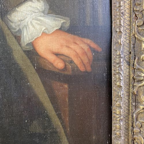 LARGE GEORGIAN OIL ON CANVAS PORTRAIT OF A GENTLEMAN - ADDITIONAL PHOTO 5