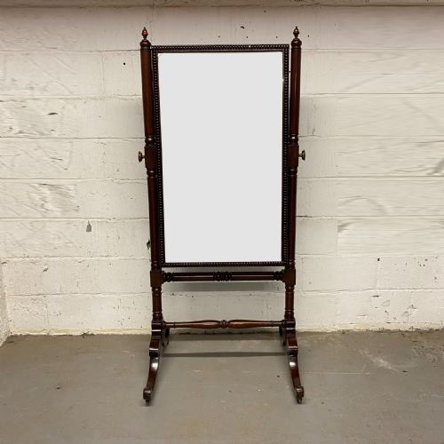 GEORGIAN MAHOGANY CHEVAL MIRROR - ADDITIONAL PHOTO 4