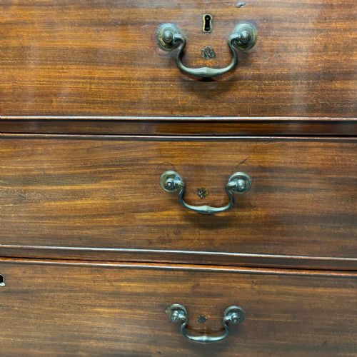 GEORGIAN MAHOGANY LINEN PRESS WARDROBE CUPBOARD - ADDITIONAL PHOTO 9