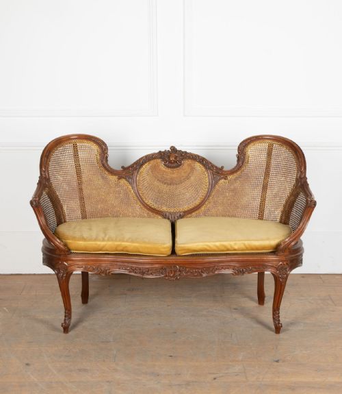 19th century french bergre settee - CATEGORY: ANTIQUE SOFAS - DATED 19TH CENTURY