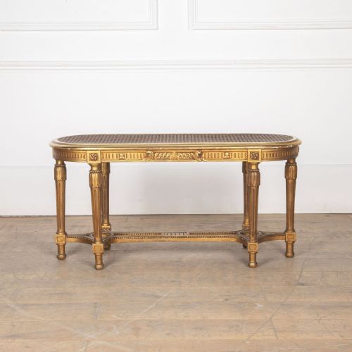 19TH CENTURY FRENCH GILDED WINDOW SEATLONG STOOL - ADDITIONAL PHOTO 1