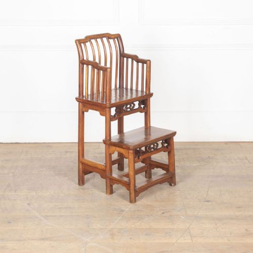 20TH CENTURY CHINESE HARDWOOD HIGH CHAIR - ADDITIONAL PHOTO 1