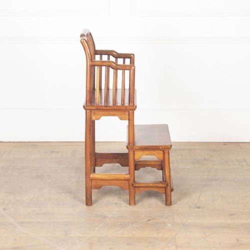 20TH CENTURY CHINESE HARDWOOD HIGH CHAIR - ADDITIONAL PHOTO 2