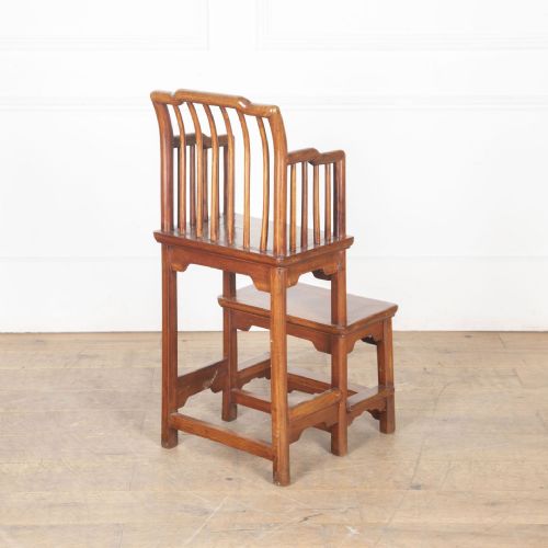 20TH CENTURY CHINESE HARDWOOD HIGH CHAIR - ADDITIONAL PHOTO 4