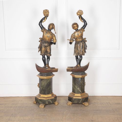 PAIR OF 19TH CENTURY VENETIAN POLYCHROME FIGURES - ADDITIONAL PHOTO 6