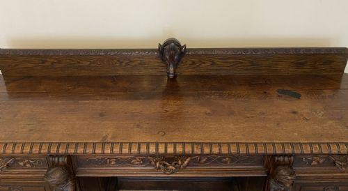 LARGE CARVED OAK SIDEBOARD - ADDITIONAL PHOTO 1