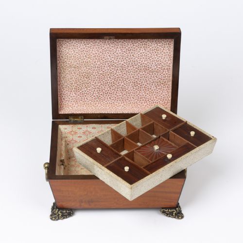 SATINWOOD NEEDLEWORK OR JEWELLERY BOX - ADDITIONAL PHOTO 1