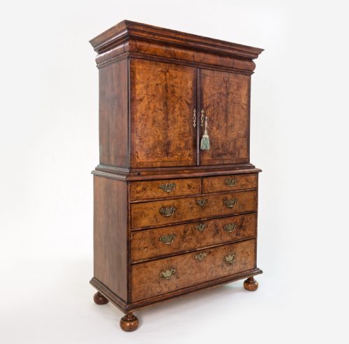 BURR WALNUT CABINET ON CHEST - ADDITIONAL PHOTO 1