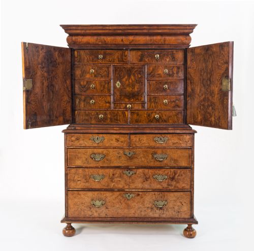 BURR WALNUT CABINET ON CHEST - ADDITIONAL PHOTO 2