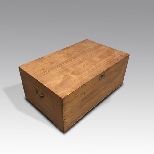 largeoversized camphor militarycampaign trunkchestbox - CATEGORY: ANTIQUE CHESTS - DATED 19TH CENTURY