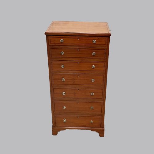RARE SATINWOOD WELLINGTON CHEST OF DRAWERS - ADDITIONAL PHOTO 3