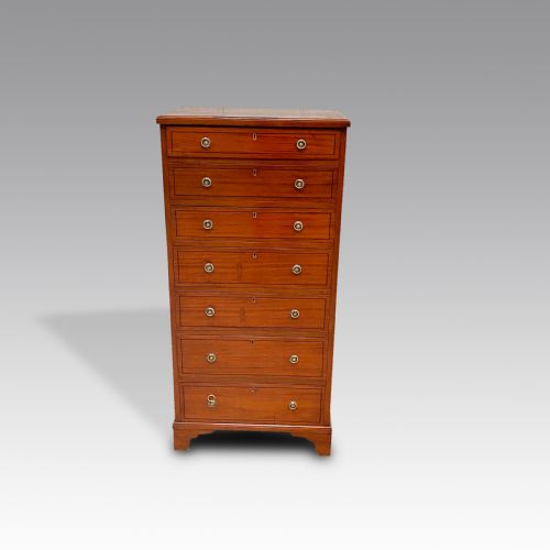 RARE SATINWOOD WELLINGTON CHEST OF DRAWERS - ADDITIONAL PHOTO 6