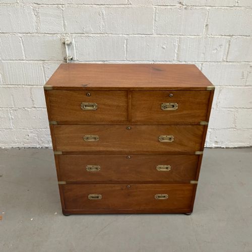 TEAK MILITARYCAMPAIGN CHEST OF DRAWERS BY ROSS CO DUBLIN - ADDITIONAL PHOTO 10