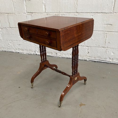 REGENCY MAHOGANY DROPFLAP LAMPENDOCCASIONALSMALLSOFA TABLE - ADDITIONAL PHOTO 6