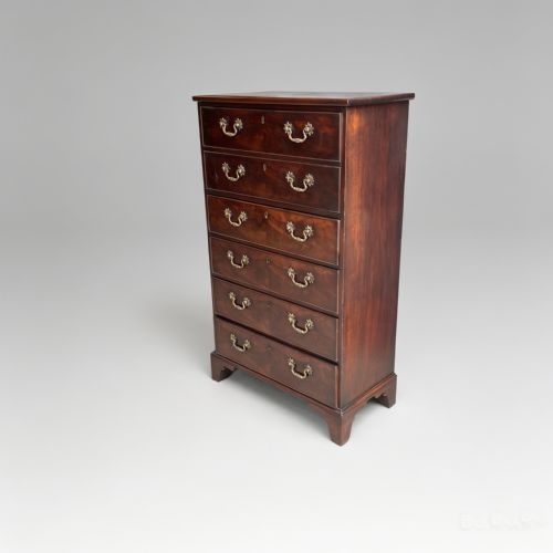 18TH CENTURY TALL AND SHALLOW SECRETAIRE CHEST OF DRAWERS