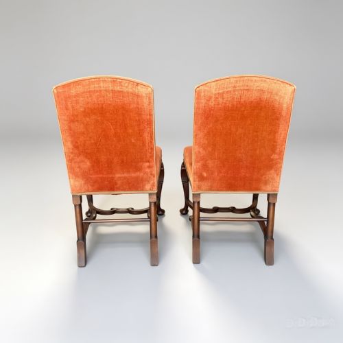 PAIR OF GEORGE II STYLE UPHOLSTERED AND CARVED WALNUT SIDE CHAIRS - ADDITIONAL PHOTO 5
