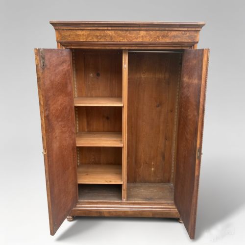 BURR WALNUT BONNETIERE WADROBE CUPBOARD - ADDITIONAL PHOTO 5