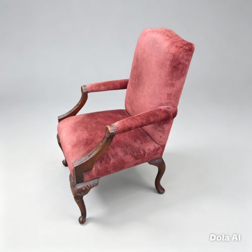 19TH CENTURY GEORGE III STYLE LIBRARYGAINSBOROUGH CHAIR - ADDITIONAL PHOTO 3