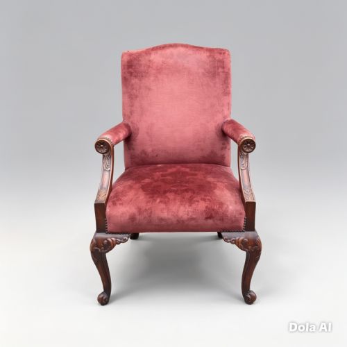 19TH CENTURY GEORGE III STYLE LIBRARYGAINSBOROUGH CHAIR - ADDITIONAL PHOTO 6
