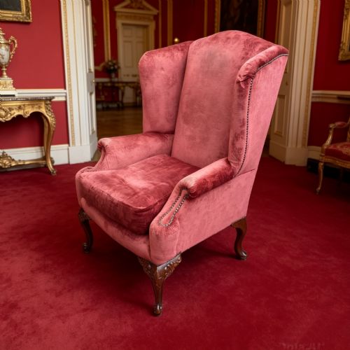 19TH CENTURY GEORGE III STYLE MAHOGANY WING AMRCHAIR - ADDITIONAL PHOTO 3