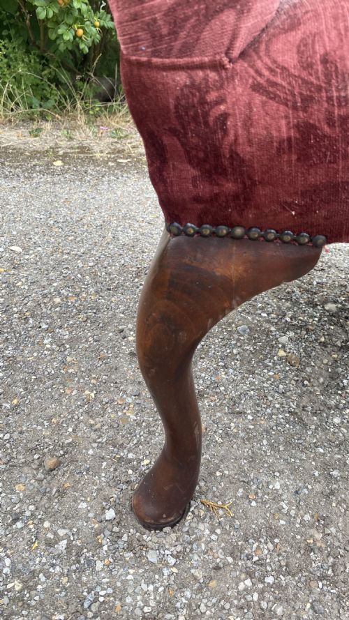 19TH CENTURY GEORGE III STYLE MAHOGANY WING AMRCHAIR - ADDITIONAL PHOTO 5
