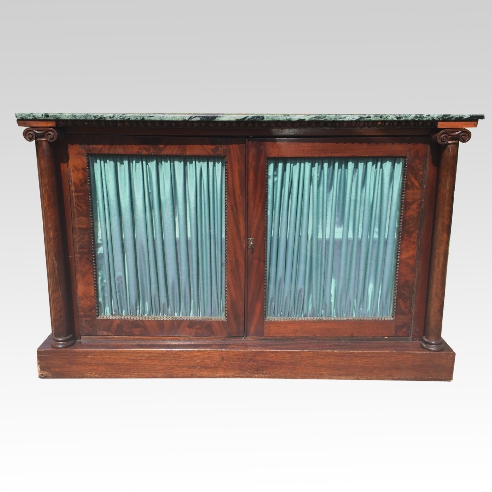 Regency period mahogany side cabinet with marble top