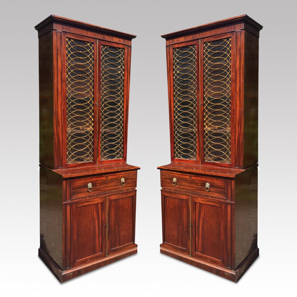 Pair of early 19th century mahogany bookcases View III