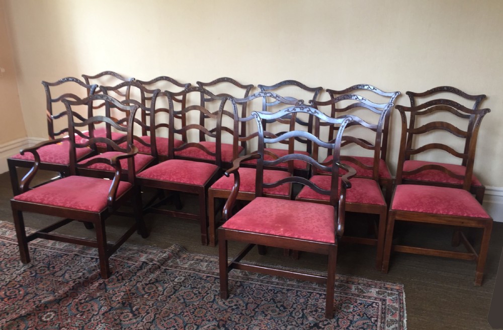 Set of 14 Fourteen mahogany Dining Chairs