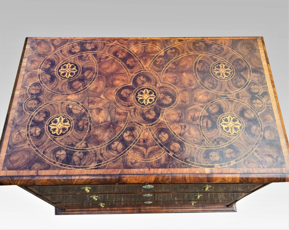 William & Mary oyster veneered chest of drawers View IV