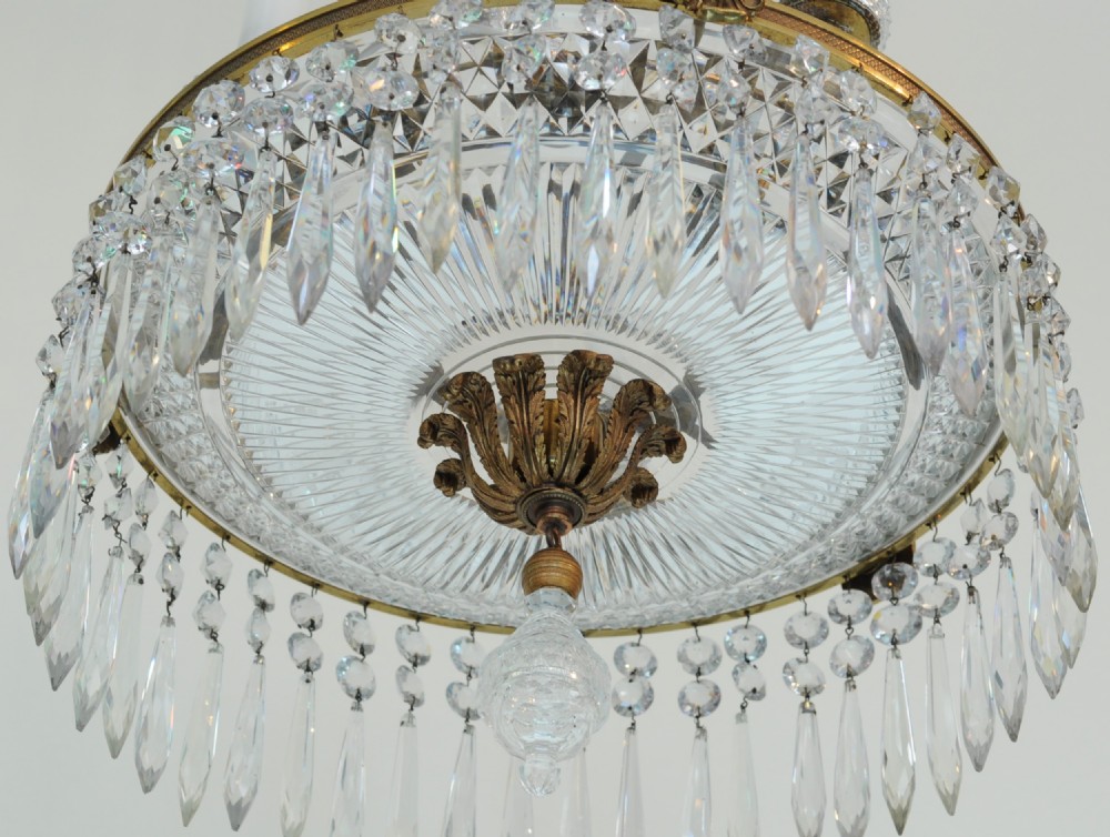 Fine Regency period cut glass and ormolu two tier Chandelier View IV