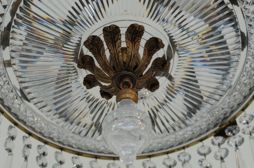 Fine Regency period cut glass and ormolu two tier Chandelier View V