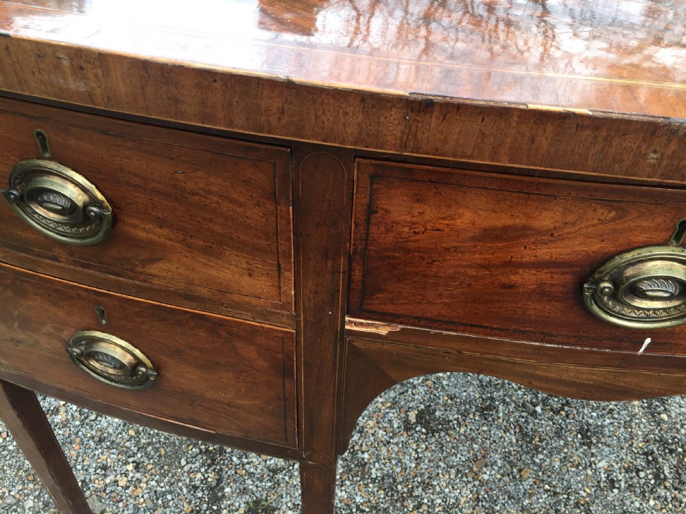 Georgian mahogany bow fronted sideboard View VII