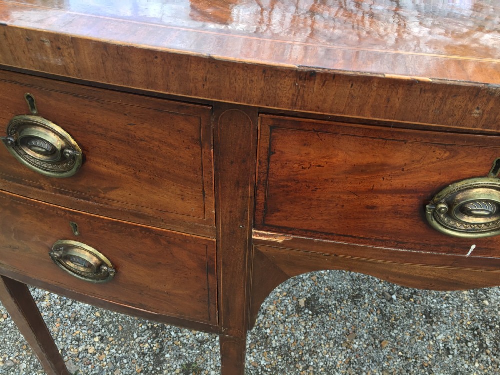 Georgian mahogany bow fronted sideboard View VIII