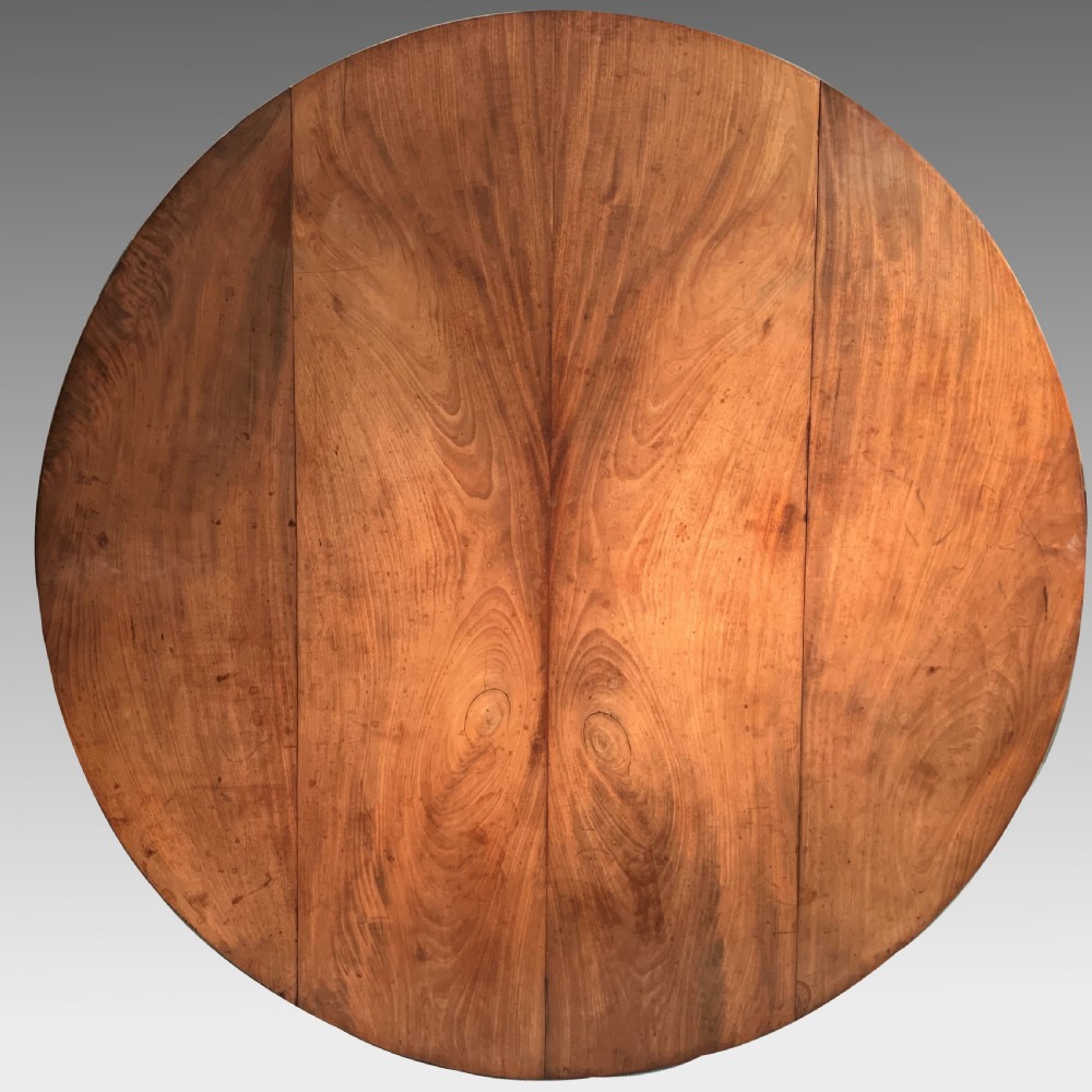 Large Pale fruitwood circular Dining Table  View II